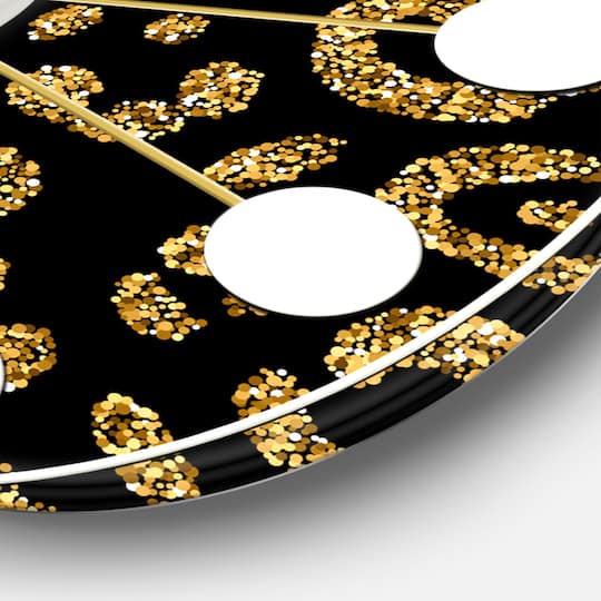 Designart 'Golden Leopard Fur Mid-Century Modern Wall Clock